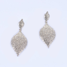 Splendid Pave Setting Teardrop Clear Earrings