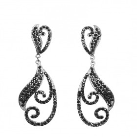 Crystal wave drop earrings