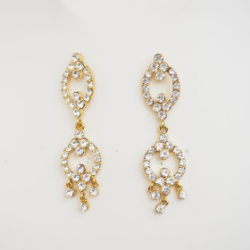 Circled Swarovski Crystal Clear Earrings