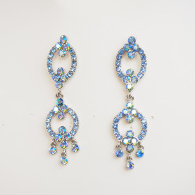 Circled Swarovski Crystal Blue Earrings